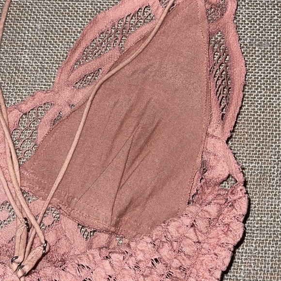 Free People Black Adella Lace Dress in Rose color size Small. Asymmetric hem - Picture 14 of 16